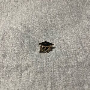 Graduation Cap Lapel Pin - Black and Gold